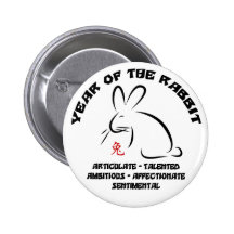 Chinese New Year Rabbit Button