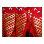 Chinese New Year Red paper fish Post Card