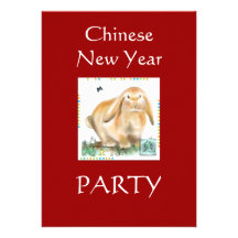 Chinese New Year-Year of Rabbit Party Custom Invitation