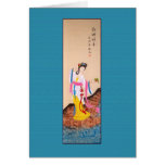 Chinese Painting of Lady in Colourful Dress Greeting Card