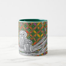 Chinese Paper Owls 3 Coffee Mug