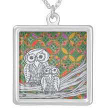 Chinese Paper Owls 3 Necklace