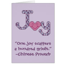 Chinese Proverb Joy Quote Notecard