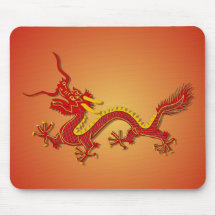 Chinese Red And Gold Dragon Mouse pad