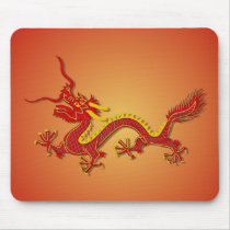 Chinese Red And Gold Dragon Mouse pad