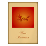 Chinese Red And Gold Dragon Party Event Invitation