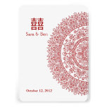 Chinese Red Porcelain Double Happiness Wedding Personalized Invitations