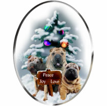Chinese Shar-Pei Christmas Gifts Ornament Photo Cut Out