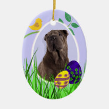 Chinese Shar-Pei Easter Ornament