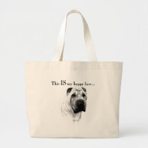Chinese Shar Pei Happy Face Canvas Bag
