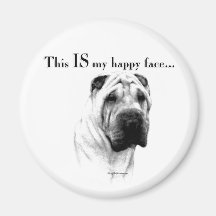Chinese Shar Pei Happy Face Refrigerator Magnet