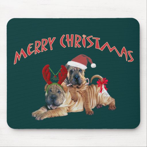 Chinese Shar-pei Merry Christmas Gifts Mouse Pads