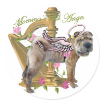 Chinese Shar-pei Momma's Angel gifts Round Sticker