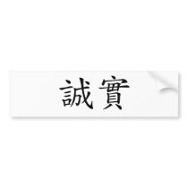 Chinese Symbol for honesty Bumper Stickers