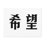 Chinese Symbol for hope Postcard