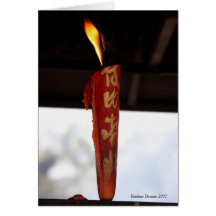 Chinese Temple Candle Greeting Cards