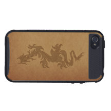 Chinese Tribal Mythology Dragon Stained Brown
