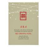 Chinese Wedding Double Happiness Chic Fairy Lights Announcements