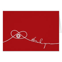 Chinese Wedding Knot Double Happiness Thank You Greeting Cards