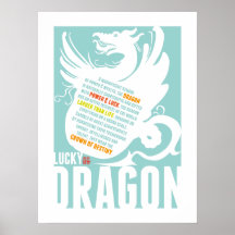 Chinese Year of the Dragon - Boys Room Baby Shower Print