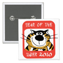 Chinese Year of The Tiger 2010 Pinback Button