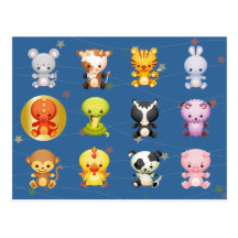 Chinese Zodiac Animals Year of the Dragon Postcards