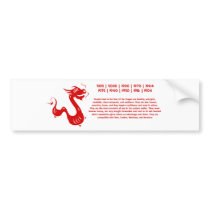 CHINESE ZODIAC DRAGON PAPERCUT ILLUSTRATION BUMPER STICKERS
