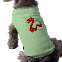 CHINESE ZODIAC DRAGON PAPERCUT ILLUSTRATION DOGGIE T SHIRT