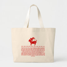 CHINESE ZODIAC GOAT PAPERCUT ILLUSTRATION TOTE BAGS