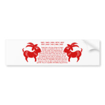 CHINESE ZODIAC GOAT PAPERCUT ILLUSTRATION BUMPER STICKERS