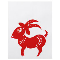CHINESE ZODIAC GOAT PAPERCUT ILLUSTRATION CUSTOM FLYER