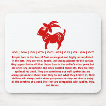 CHINESE ZODIAC GOAT PAPERCUT ILLUSTRATION MOUSEPADS