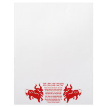 CHINESE ZODIAC OX PAPERCUT ILLUSTRATION PERSONALIZED LETTERHEAD