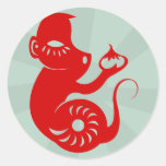 CHINESE ZODIAC PAPERCUT MONKEY STICKER