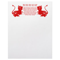 CHINESE ZODIAC PAPERCUT TIGER ILLUSTRATED LETTERHEAD DESIGN