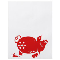CHINESE ZODIAC PIG PAPERCUT ILLUSTRATION FULL COLOR FLYER