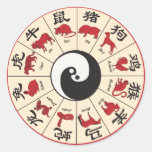 ChineseZodiac Autocollant Rond
