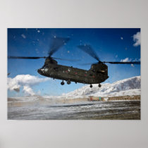 Chinook Helicopter in Snow Posters