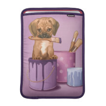 Chiot de Puggle dans le pot de peinture Poche Pour Macbook Air