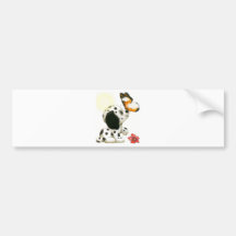 Chiot et papillon autocollant pour voiture