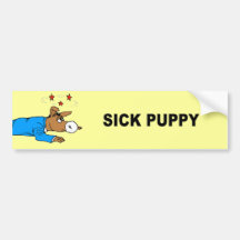 Chiot malade autocollants pour voiture