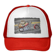 Chipmunk Biker Riding a Motorcycle Mesh Hats