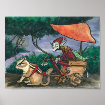 "Chipmunk Cart" Faerie Print