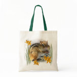 Chipmunk in Springtime Canvas Bags