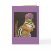 chipmunk with thistle hat card
