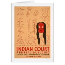 Chippewa Writing Mask 1939 WPA Greeting Cards
