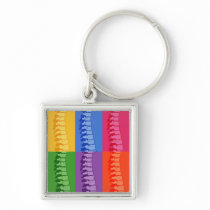 Chiropractic Spine Pop Art Key Ring Keychain