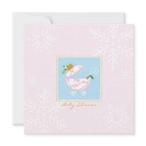 Chirstmas Bulb Carriage Baby Shower Invitation