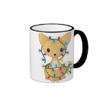 Chiwawa avec des lumières de Noël Tasse À Café