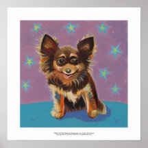 Chiwawa - peinture originale mignonne colorée d'am affiche